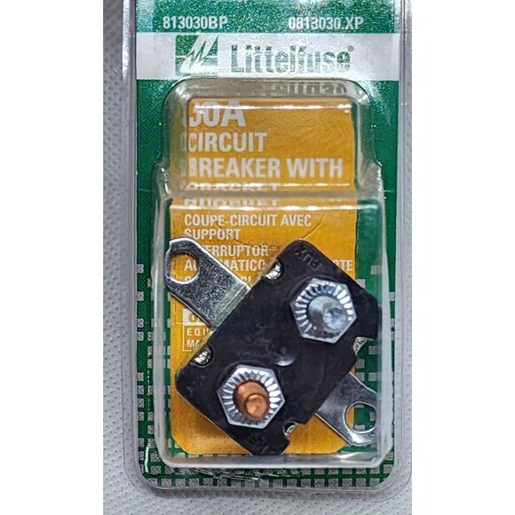 Littelfuse 30A Circuit Breaker with Bracket OEM 813030BP 0813030.XP - Picture 2 of 16